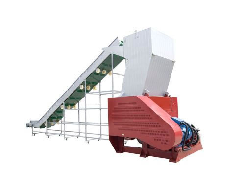 Crusher plástico com Transportador